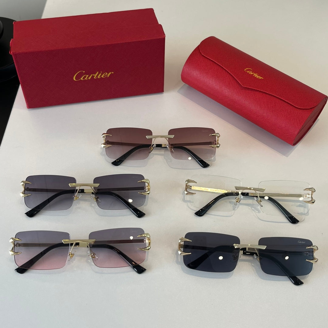 Cartier Lightweight Metal Rimless Silver Lens Sunglasses for Men & Wo - 487271 - detail image 10