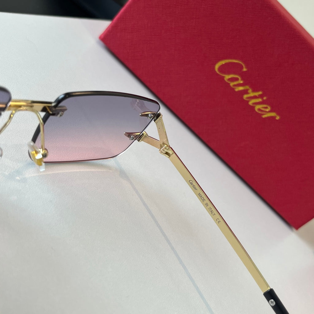 Cartier Lightweight Metal Rimless Silver Lens Sunglasses for Men & Wo - 465843 - detail image 9