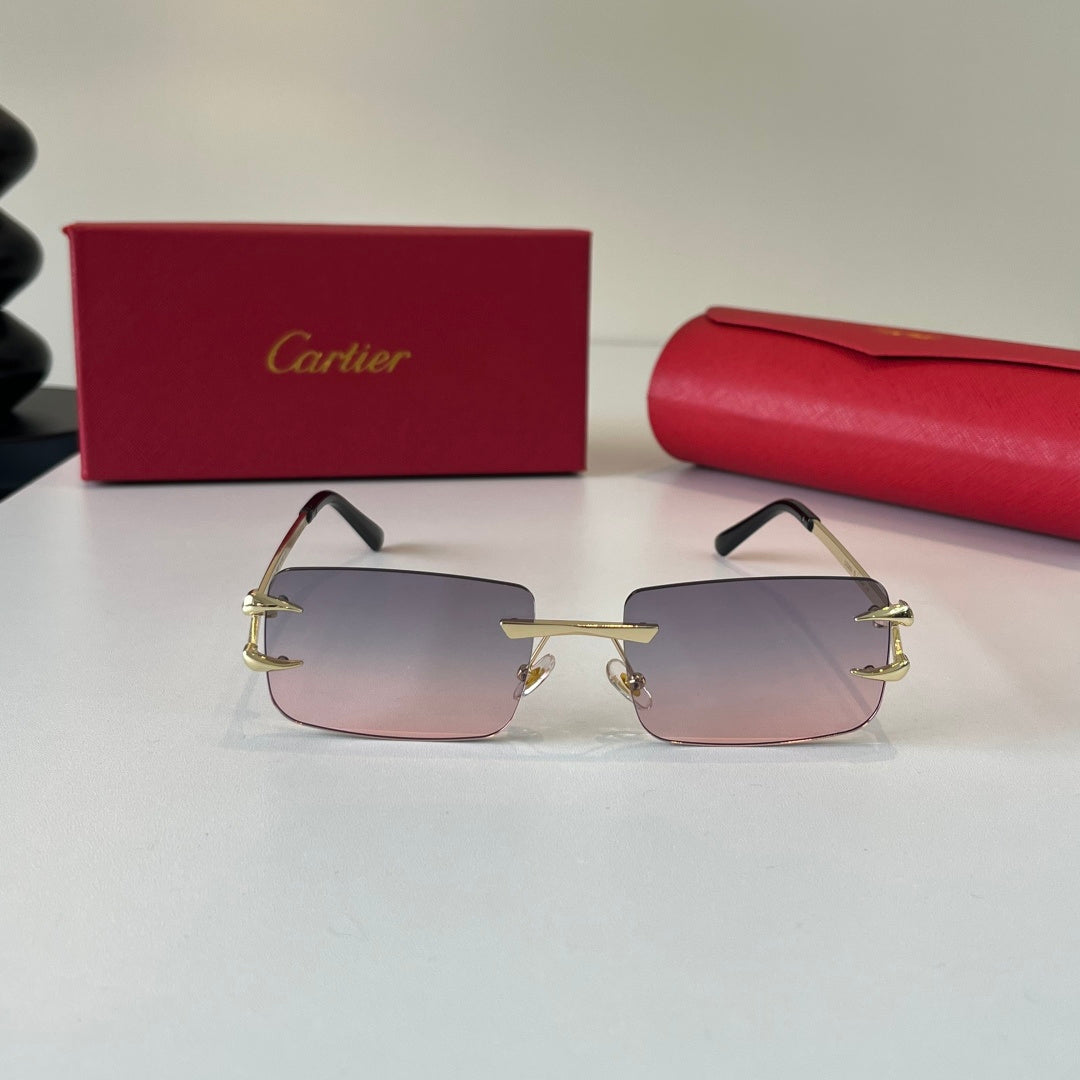Cartier Lightweight Metal Rimless Silver Lens Sunglasses for Men & Wo - 487268 - detail image 2
