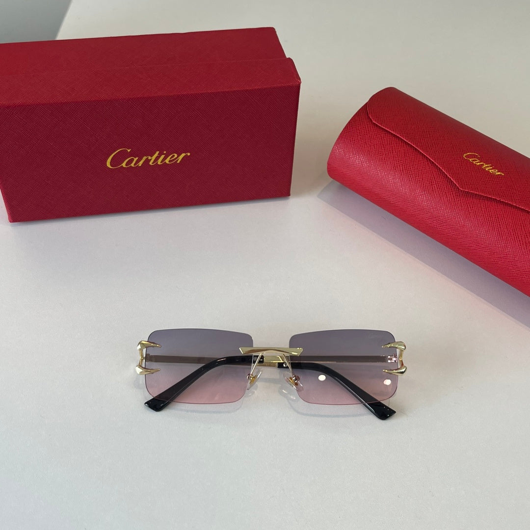 Cartier Lightweight Metal Rimless Silver Lens Sunglasses for Men & Wo - 487268 - detail image 4