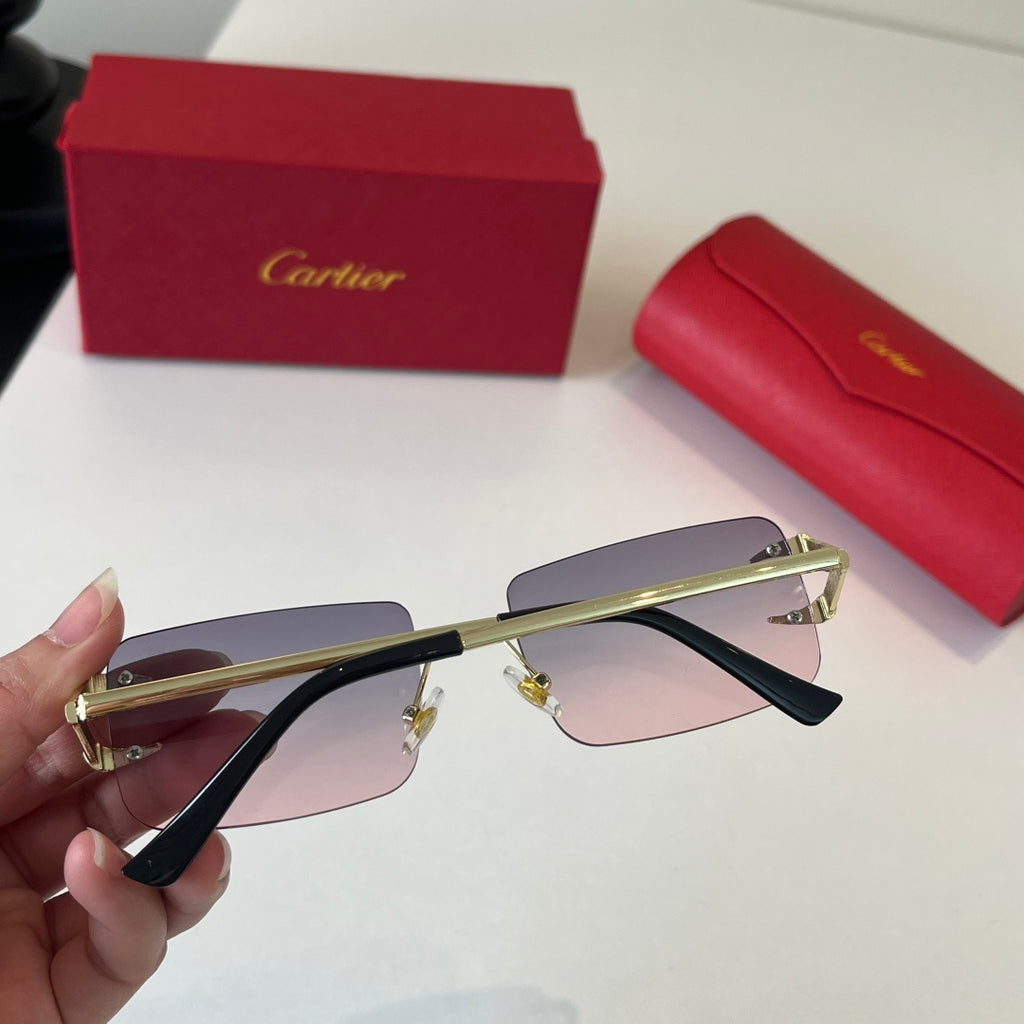 Cartier Lightweight Metal Rimless Silver Lens Sunglasses for Men & Wo - 465859 - detail image 6