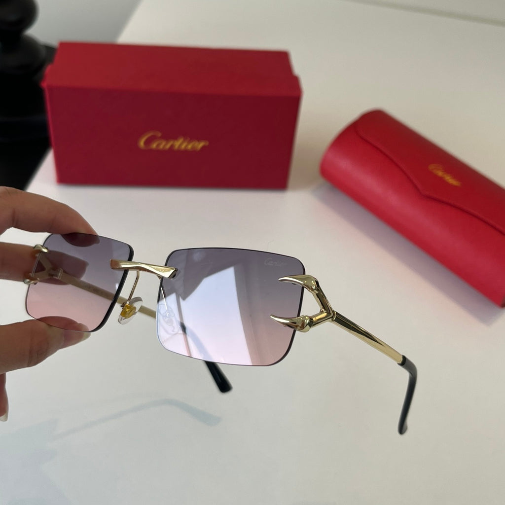 Cartier Lightweight Metal Rimless Silver Lens Sunglasses for Men & Wo - 487268 - detail image 7