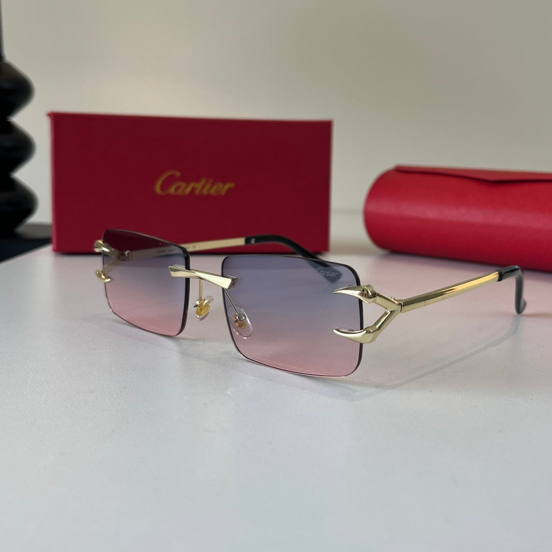 Cartier Lightweight Metal Rimless Silver Lens Sunglasses for Men & Wo - 487268 - detail image 3