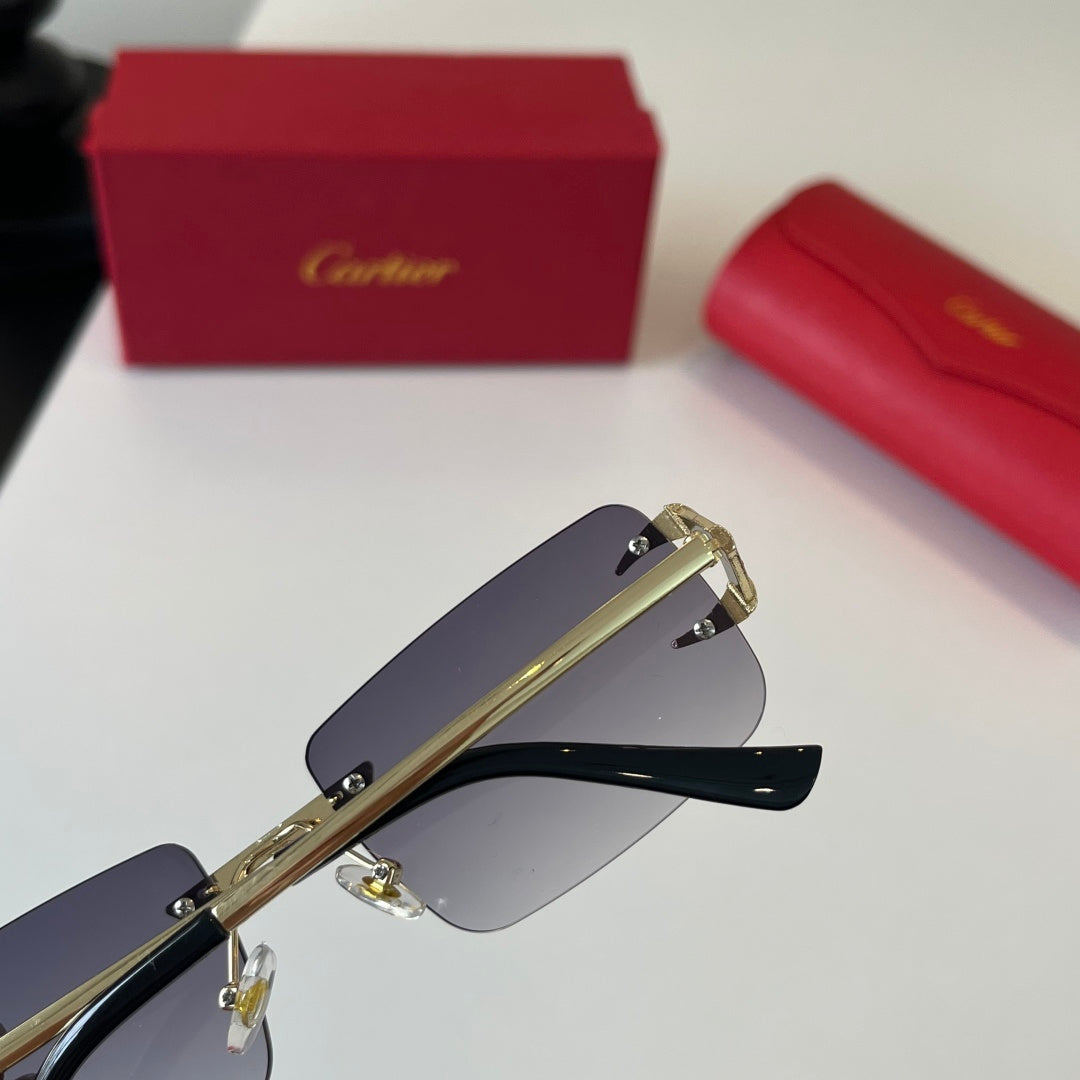 Cartier Lightweight Metal Rimless Silver Lens Sunglasses for Men & Wo - 465845 - detail image 7