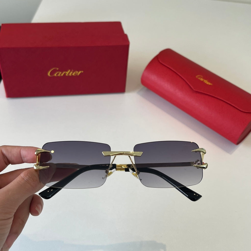 Cartier Lightweight Metal Rimless Silver Lens Sunglasses for Men & Wo - 465861 - detail image 5