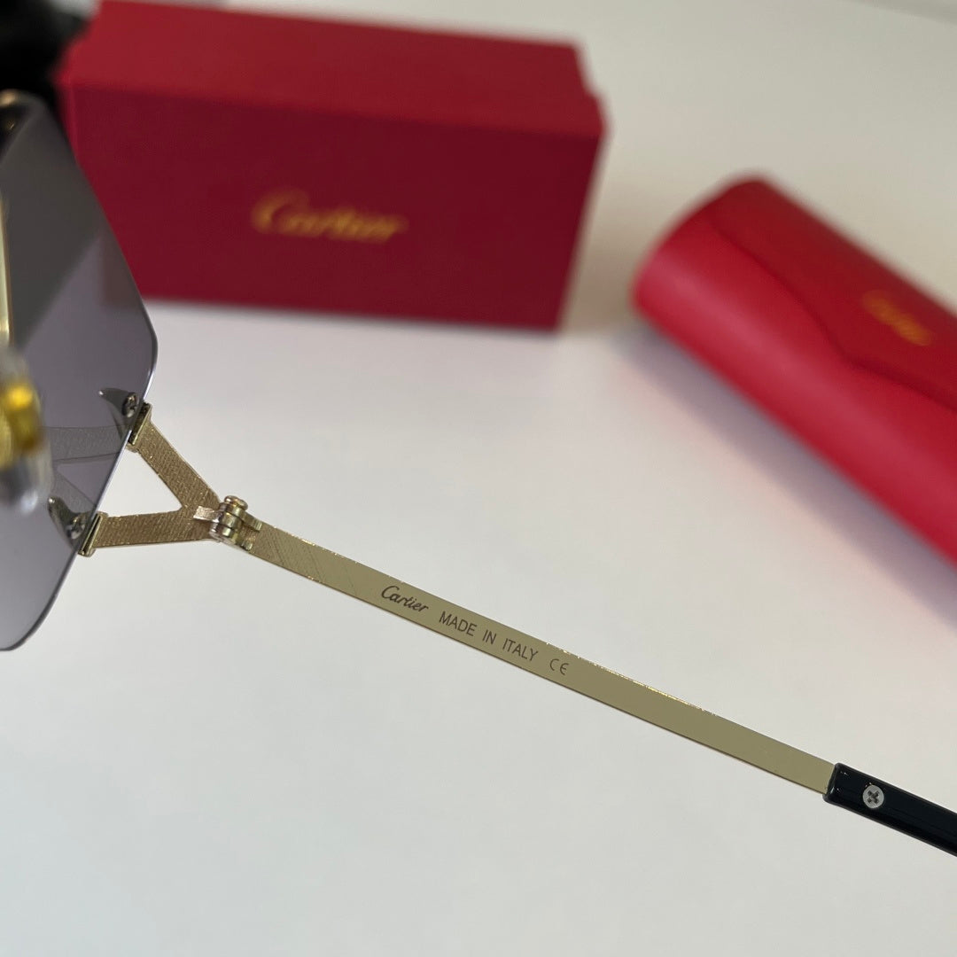 Cartier Lightweight Metal Rimless Silver Lens Sunglasses for Men & Wo - 465845 - detail image 10