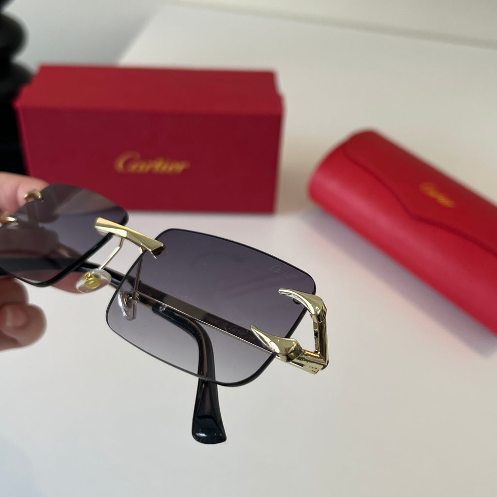 Cartier Lightweight Metal Rimless Silver Lens Sunglasses for Men & Wo - 465845 - detail image 6