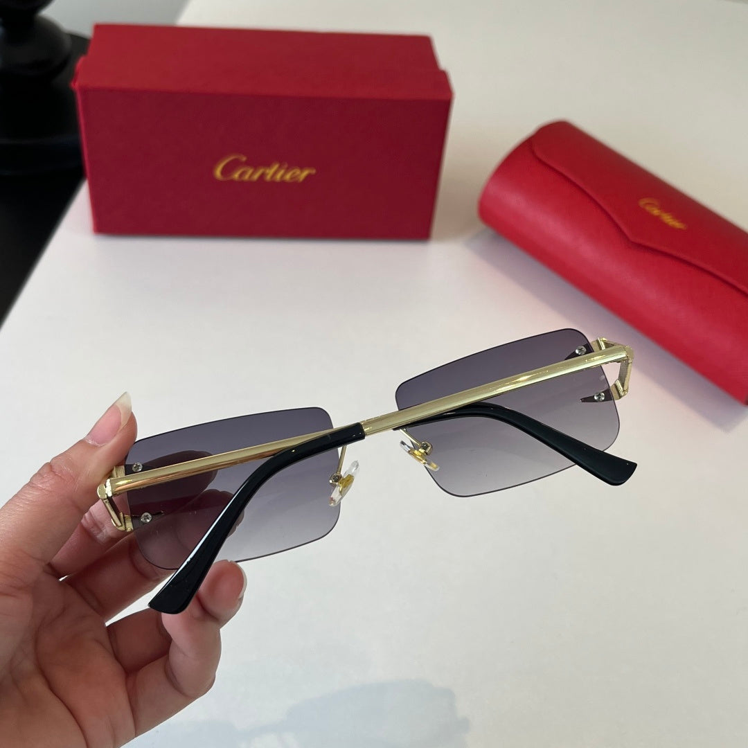 Cartier Lightweight Metal Rimless Silver Lens Sunglasses for Men & Wo - 465861 - detail image 8