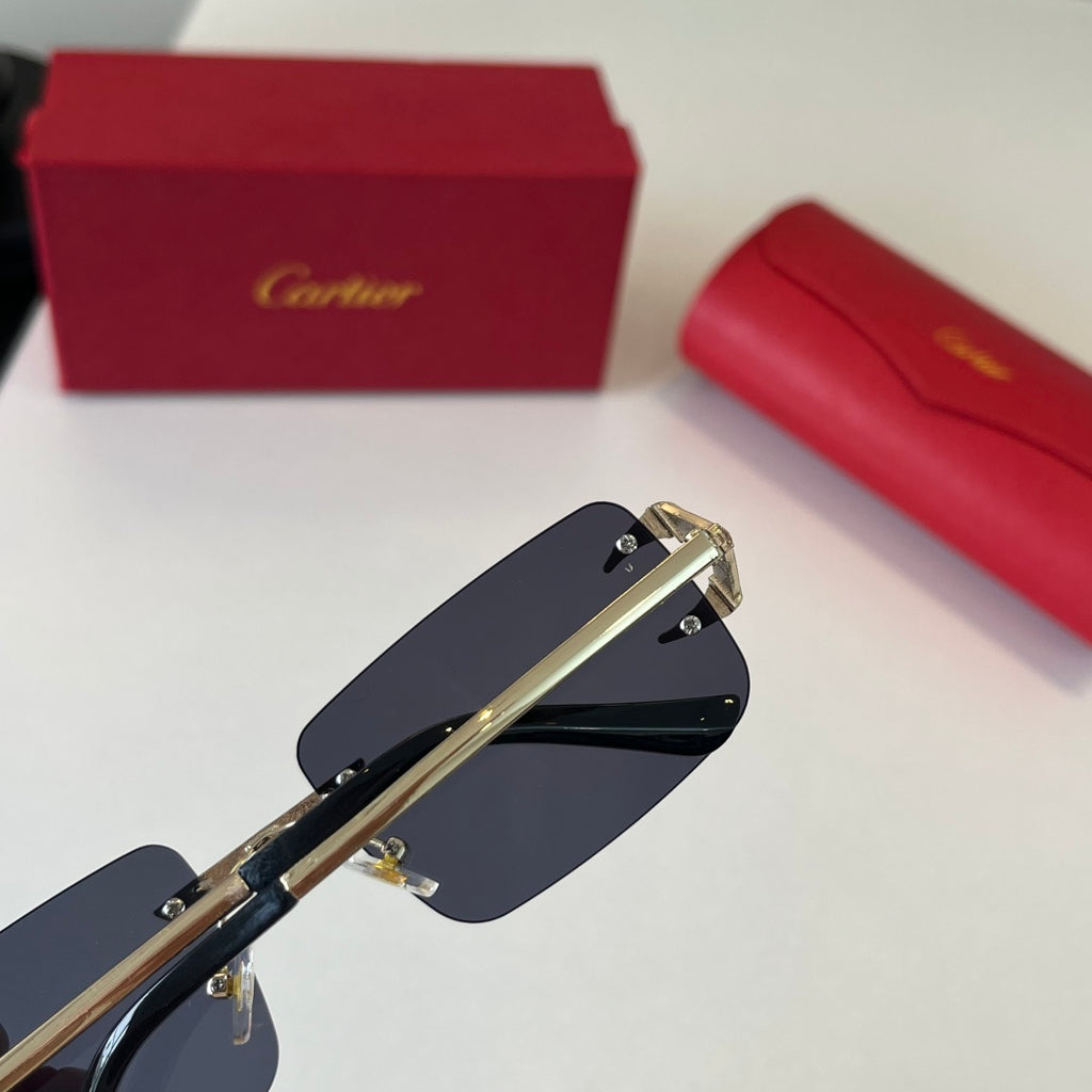 Cartier Lightweight Metal Rimless Silver Lens Sunglasses for Men & Wo - 465862 - detail image 6