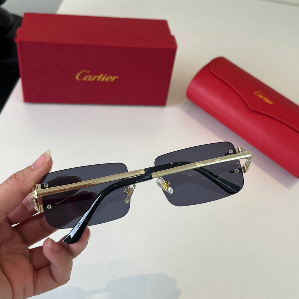 Cartier Lightweight Metal Rimless Silver Lens Sunglasses for Men & Wo - 465846 - detail image 7