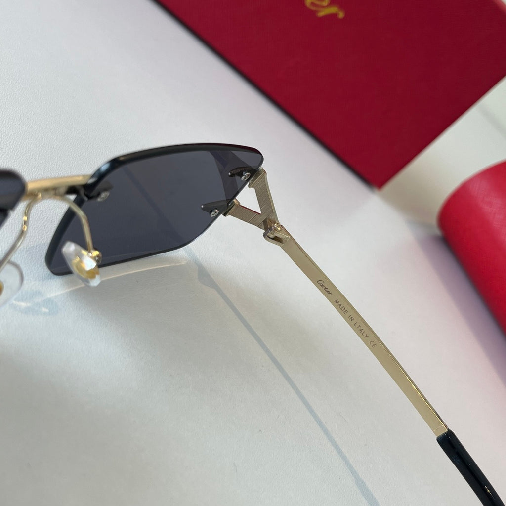 Cartier Lightweight Metal Rimless Silver Lens Sunglasses for Men & Wo - 487271 - detail image 9