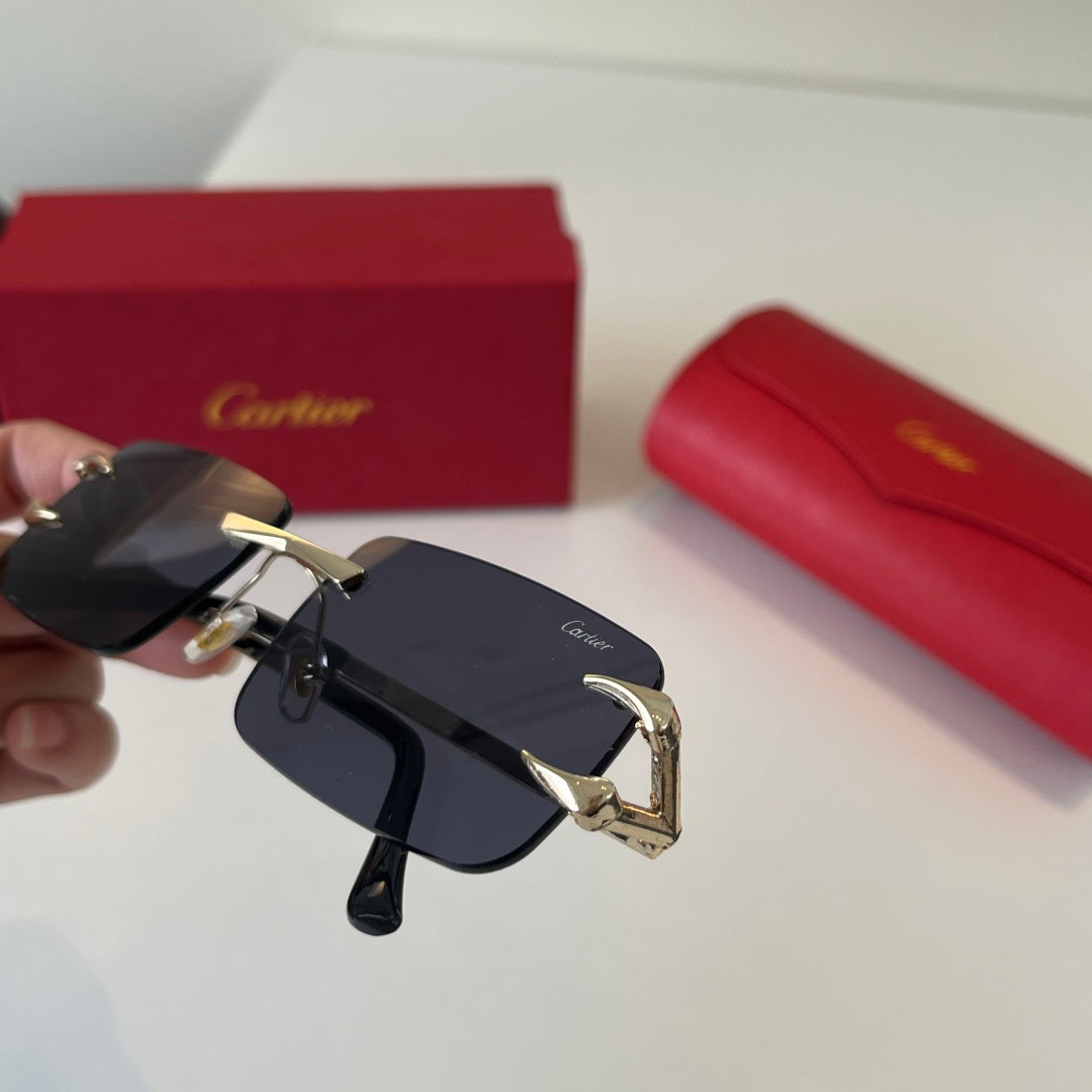 Cartier Lightweight Metal Rimless Silver Lens Sunglasses for Men & Wo - 487271 - detail image 5