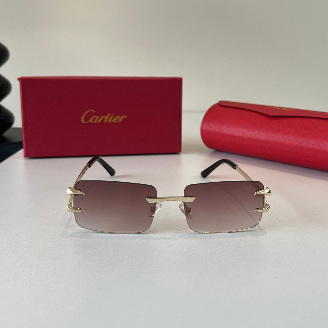 Cartier Lightweight Metal Rimless Red Lens Sunglasses for Men & Women - 487272 - detail image 2