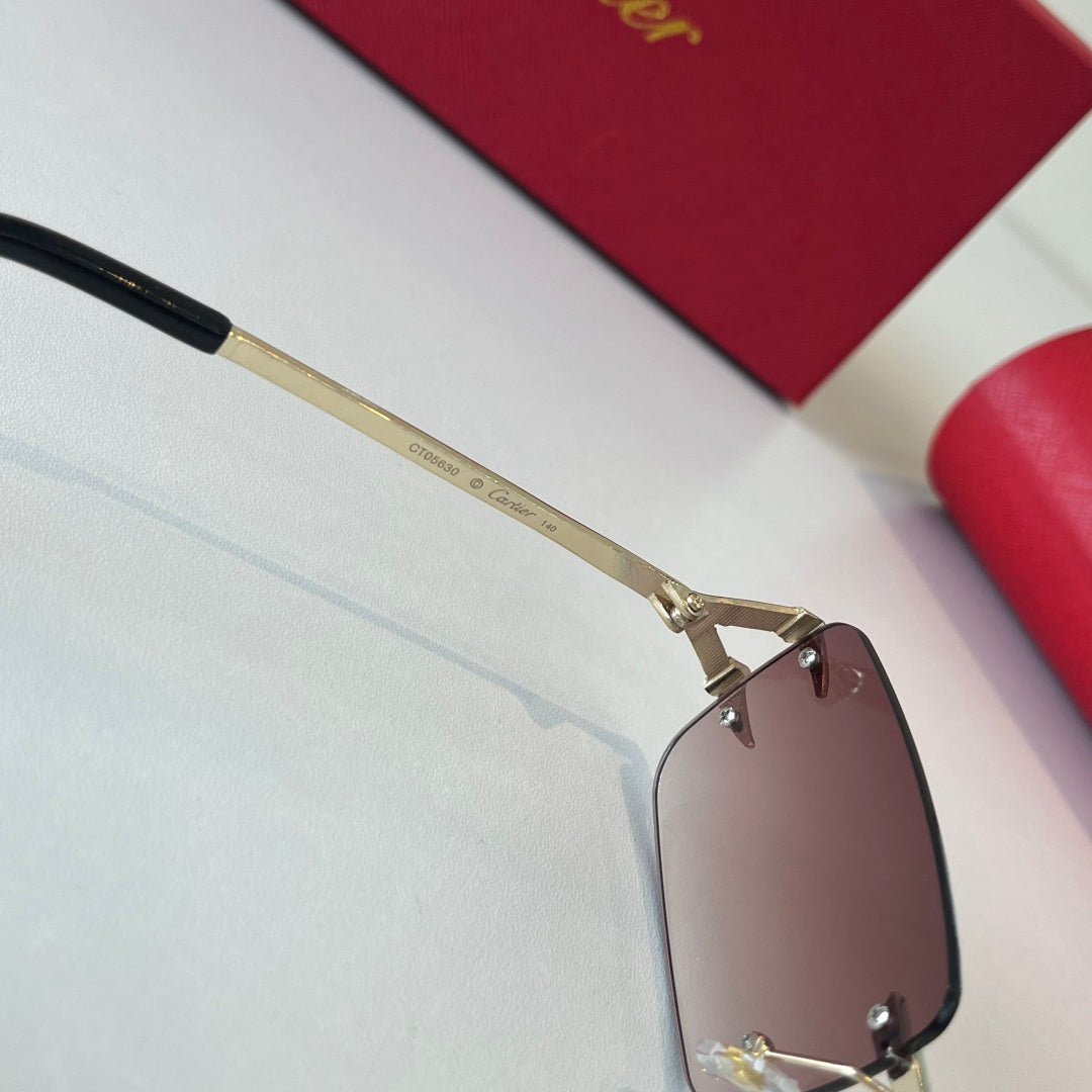 Cartier Lightweight Metal Rimless Red Lens Sunglasses for Men & Women - 487272 - detail image 8