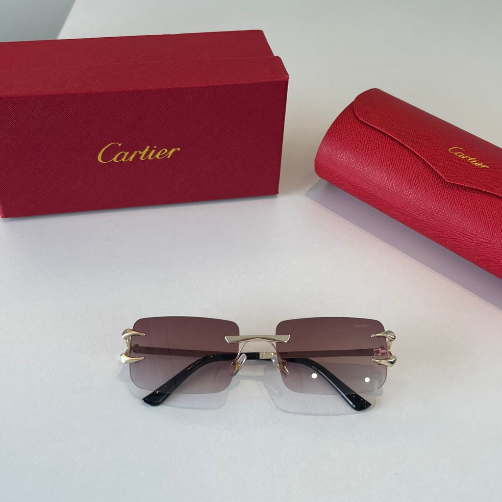 Cartier Lightweight Metal Rimless Red Lens Sunglasses for Men & Women - 487272 - detail image 5