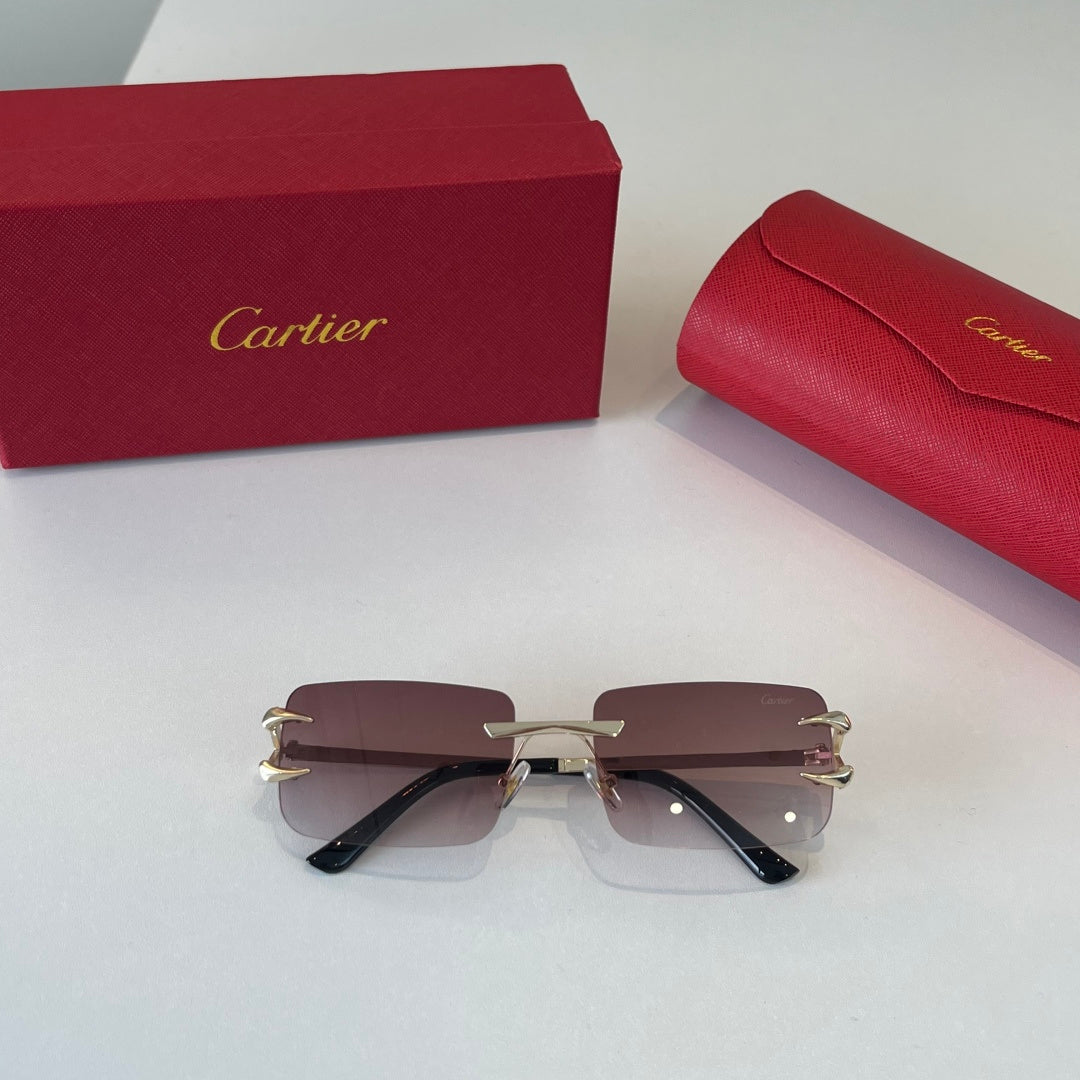 Cartier Lightweight Metal Rimless Red Lens Sunglasses for Men & Women - 487272 - detail image 5