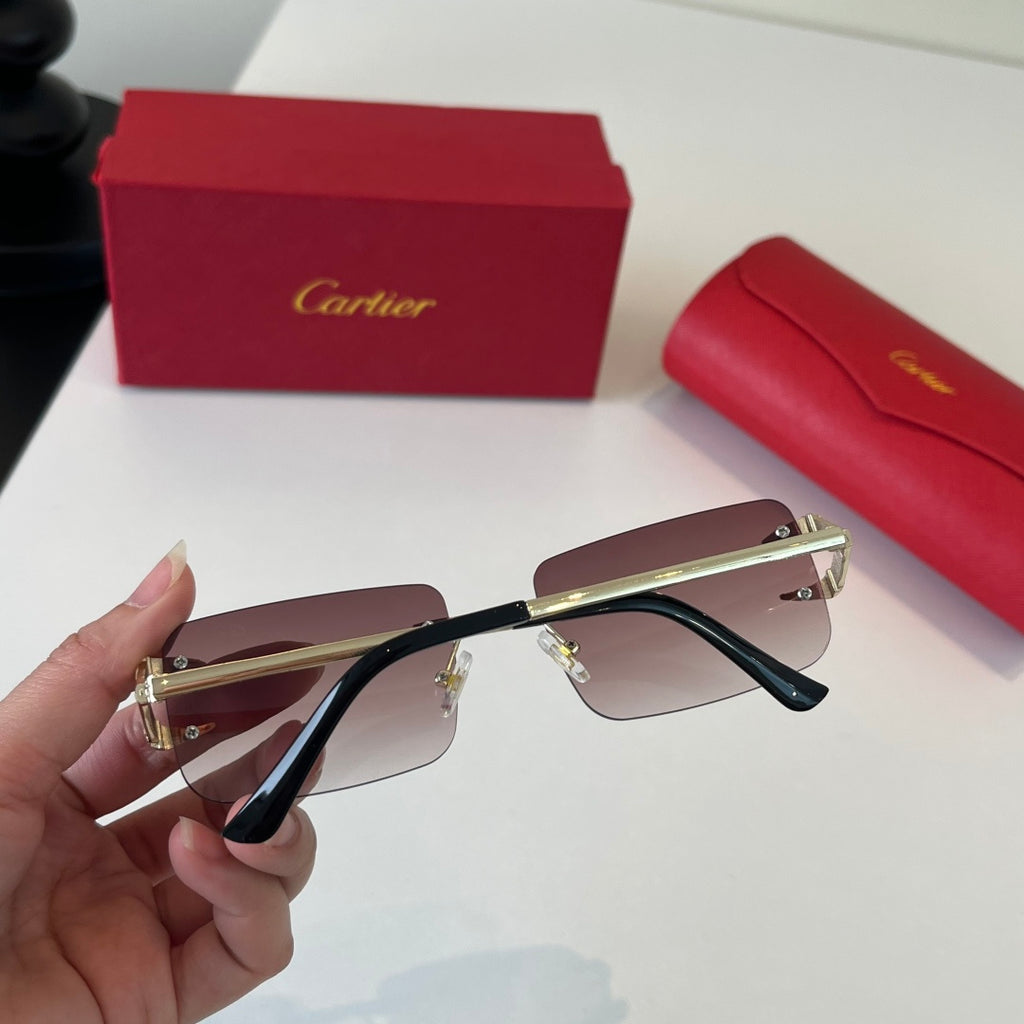 Cartier Lightweight Metal Rimless Red Lens Sunglasses for Men & Women - 465847 - detail image 7