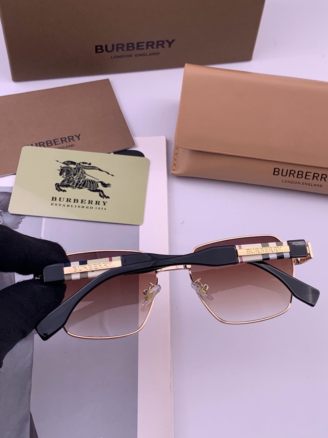 Burberry 101 Aviator Purple Lens Sunglasses for Men - 465955 - detail image 3