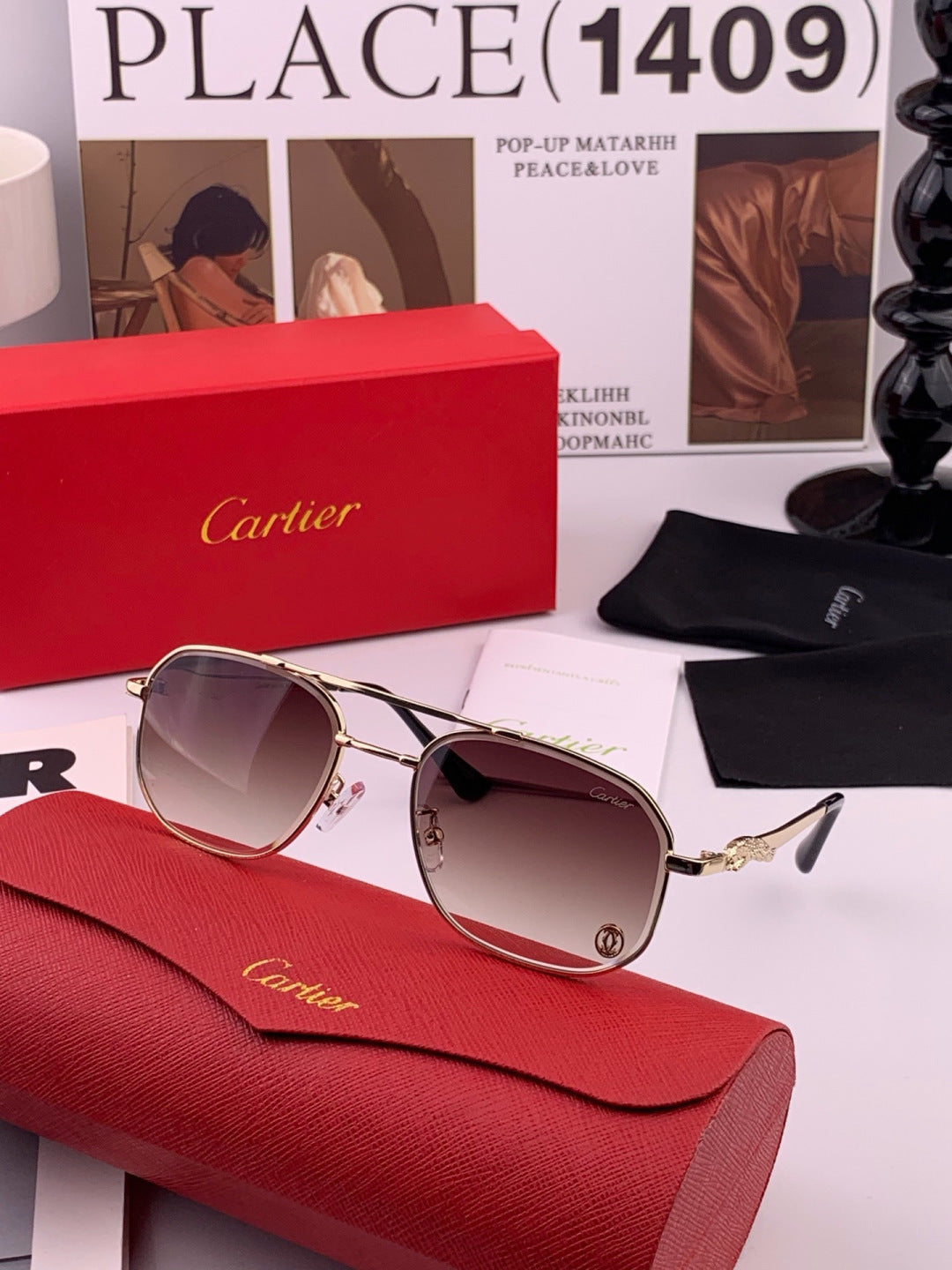 Cartier K61758 Fashion Pink Lens Sunglasses for Men & Women - 465872 - detail image 4