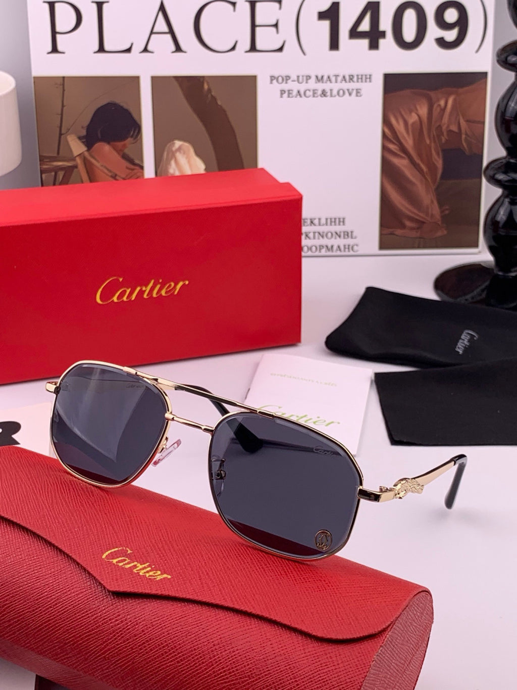 Cartier K61758 Fashion Pink Lens Sunglasses for Men & Women - 465872