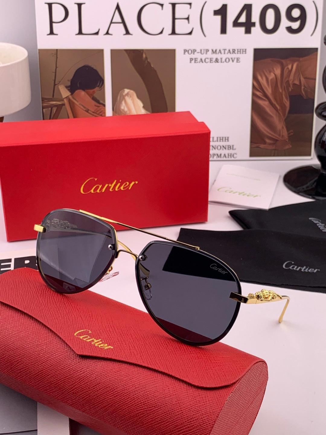 Cartier K21758 Fashion Black Lens Sunglasses for Men & Women - 465876 - detail image 6