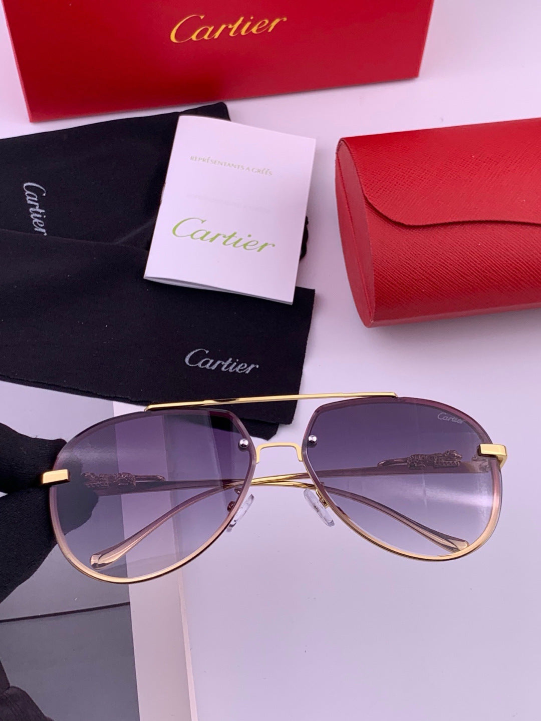 Cartier K21758 Fashion Black Lens Sunglasses for Men & Women - 465876 - detail image 3