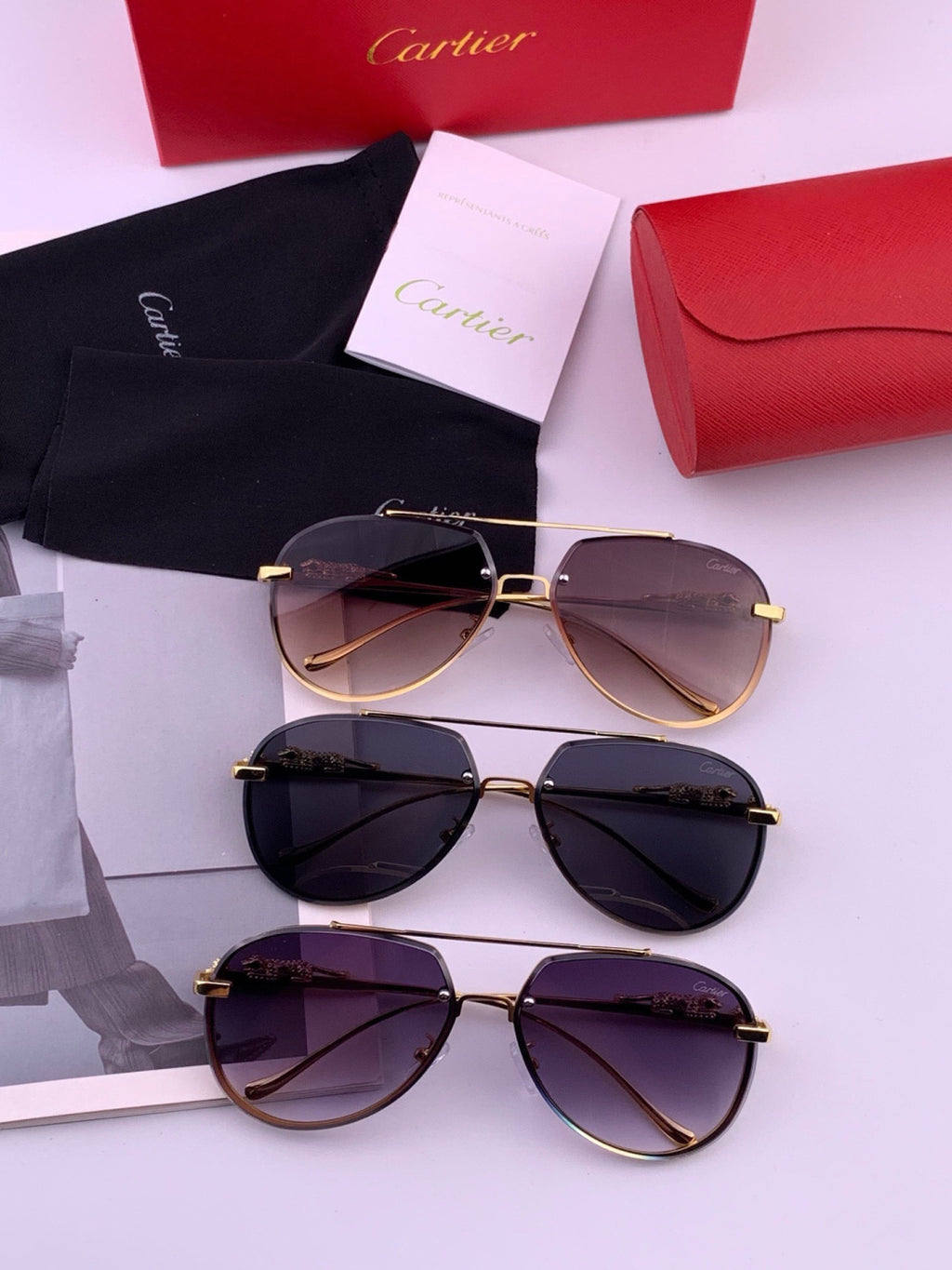 Cartier K21758 Fashion Black Lens Sunglasses for Men & Women - 465876 - detail image 8