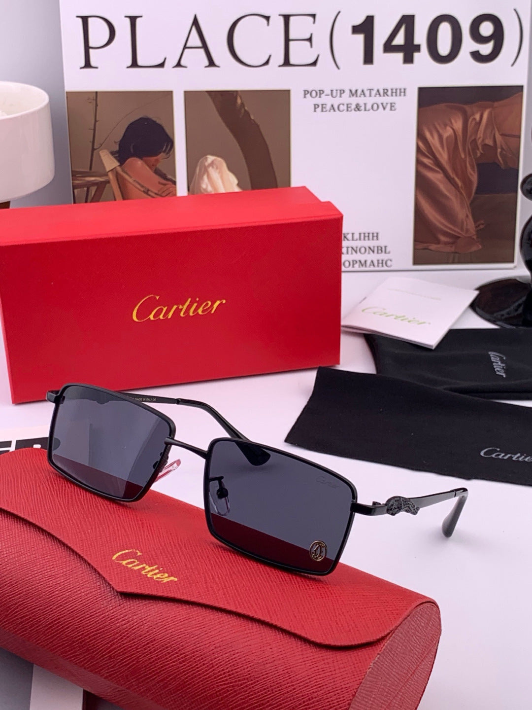 Cartier K51758 Fashion Black Lens Sunglasses for Men & Women - 465877