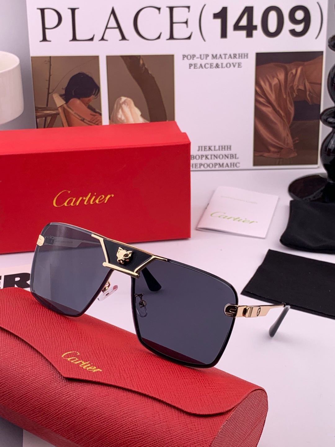 Cartier K11735 Fashion Black Lens Sunglasses for Men & Women - 465879 - detail image 2