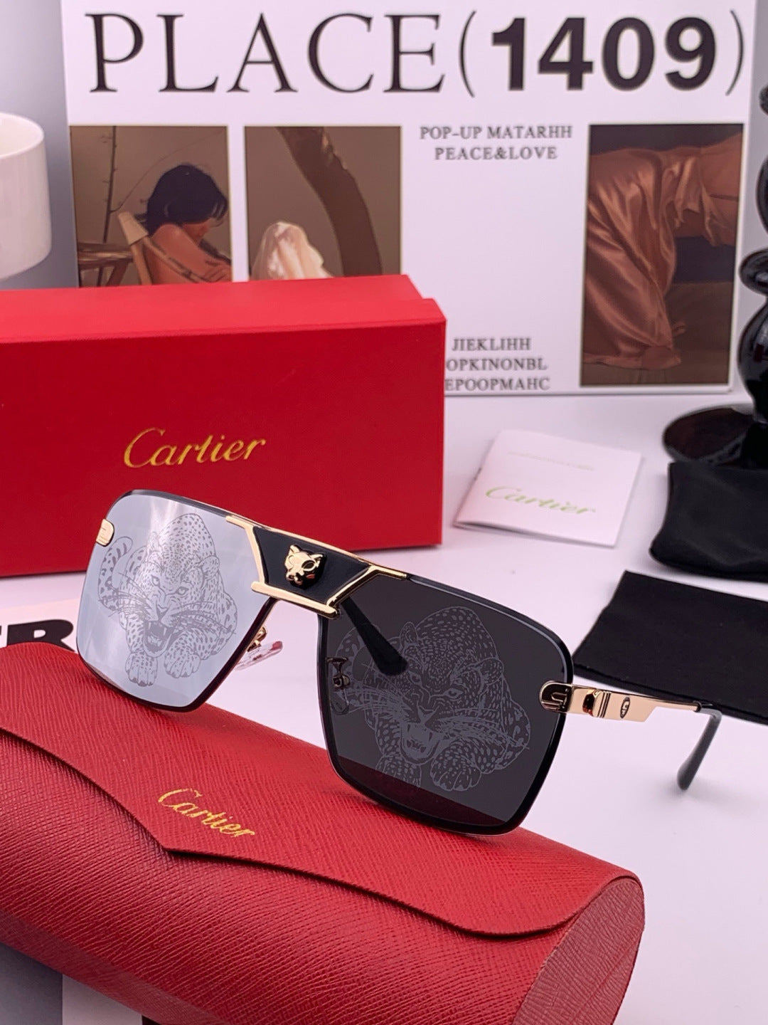 Cartier K11735 Fashion Black Lens Sunglasses for Men & Women - 465879 - detail image 3