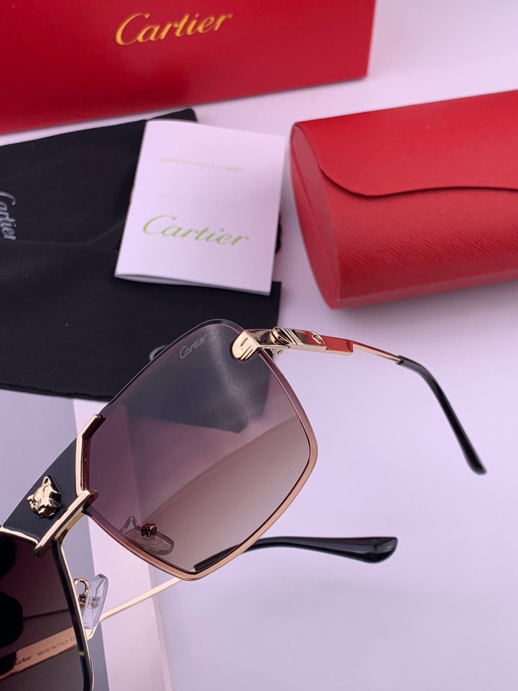 Cartier K11735 Fashion Black Lens Sunglasses for Men & Women - 465880 - detail image 6