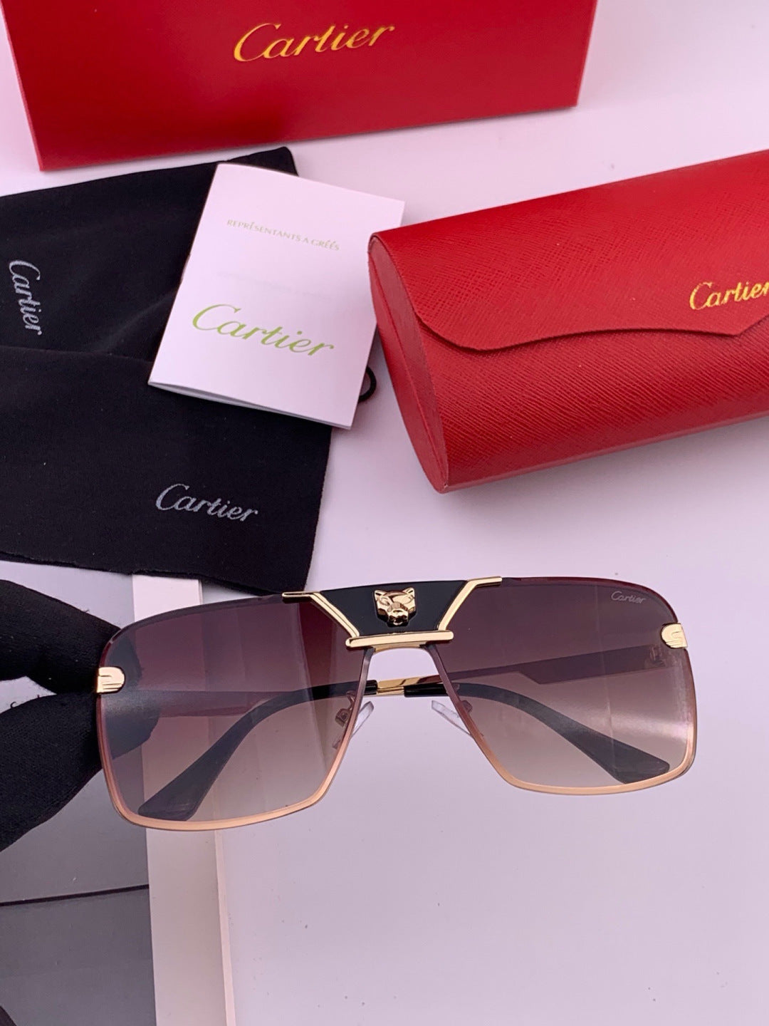 Cartier K11735 Fashion Black Lens Sunglasses for Men & Women - 465880