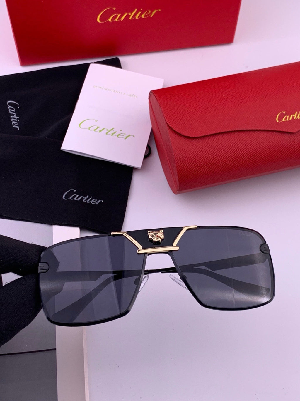 Cartier K11735 Fashion Black Lens Sunglasses for Men & Women - 465880 - detail image 4