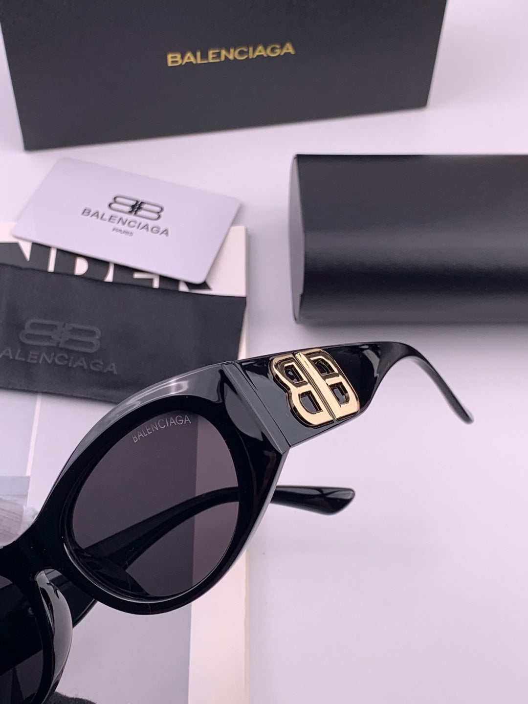 Balenciaga BL2992 Polarized Metal Fashion Black Lens Sunglasses - 466026 - detail image 5