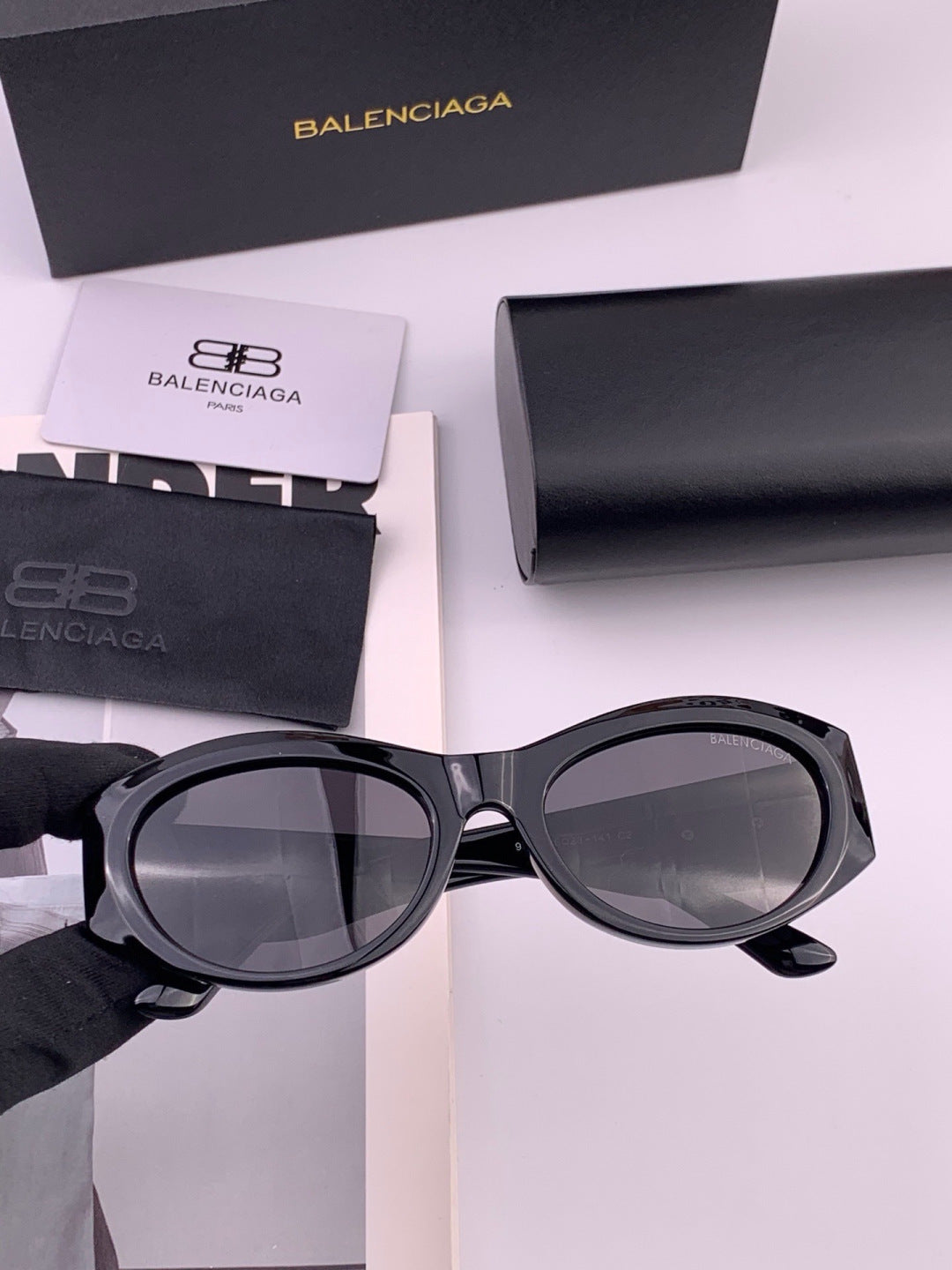 Balenciaga BL2992 Polarized Metal Fashion Black Lens Sunglasses - 466026 - detail image 2