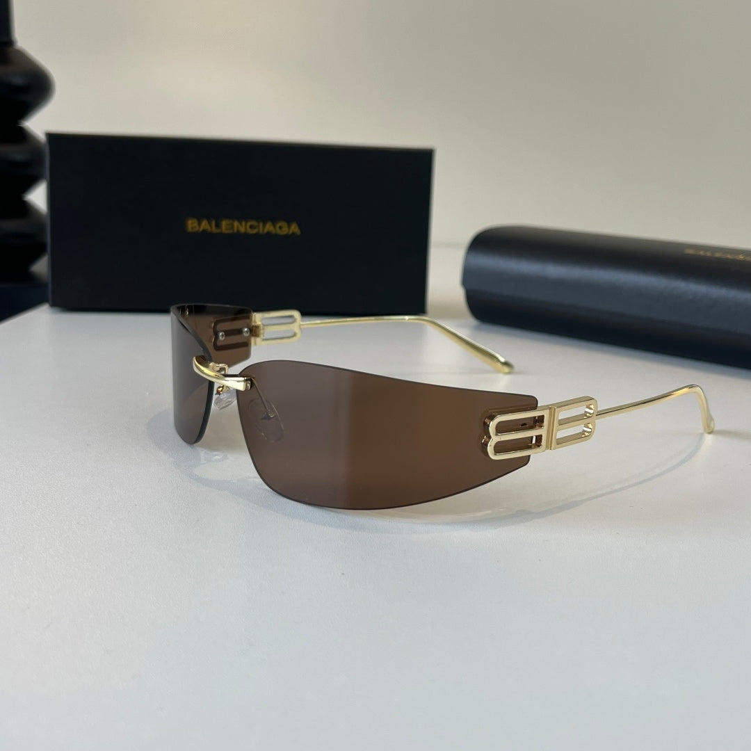 Balenciaga Rectangular Brown Lens Sunglasses for Men & Women - 487537 - detail image 3