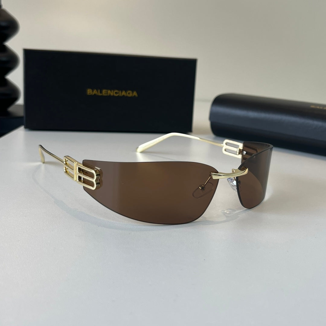 Balenciaga Rectangular Brown Lens Sunglasses for Men & Women - 487537