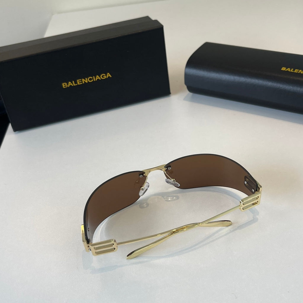 Balenciaga Rectangular Brown Lens Sunglasses for Men & Women - 466021 - detail image 4