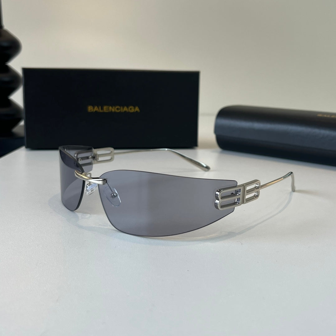 Balenciaga Rectangular Silver Lens Sunglasses for Men & Women - 487538 - detail image 3