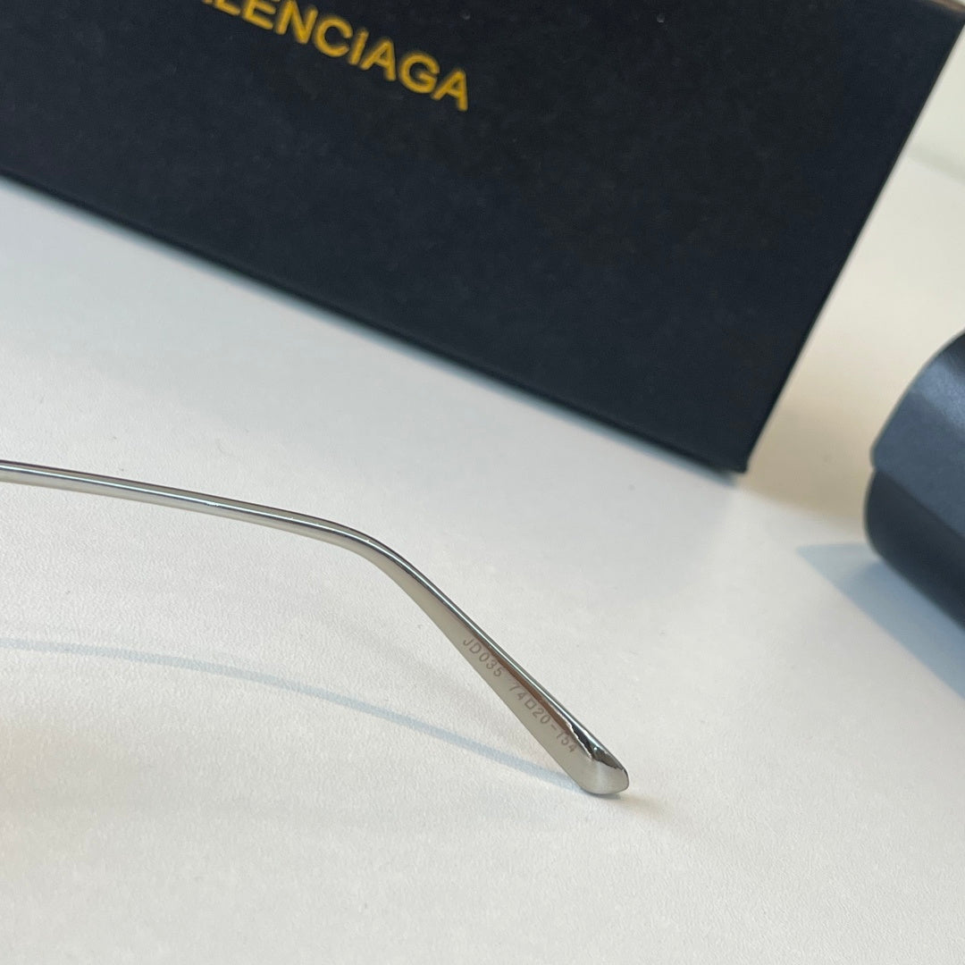 Balenciaga Rectangular Silver Lens Sunglasses for Men & Women - 487538 - detail image 8