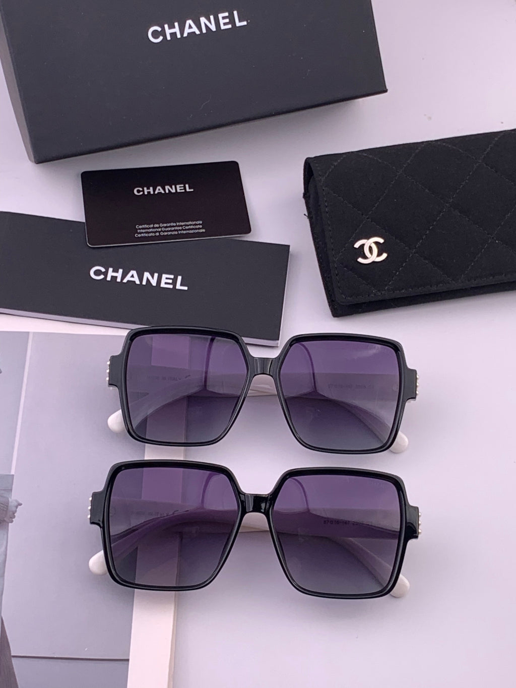 Chanel CH8250 Polarized Square Brown Lens Sunglasses for Women - detail image 7