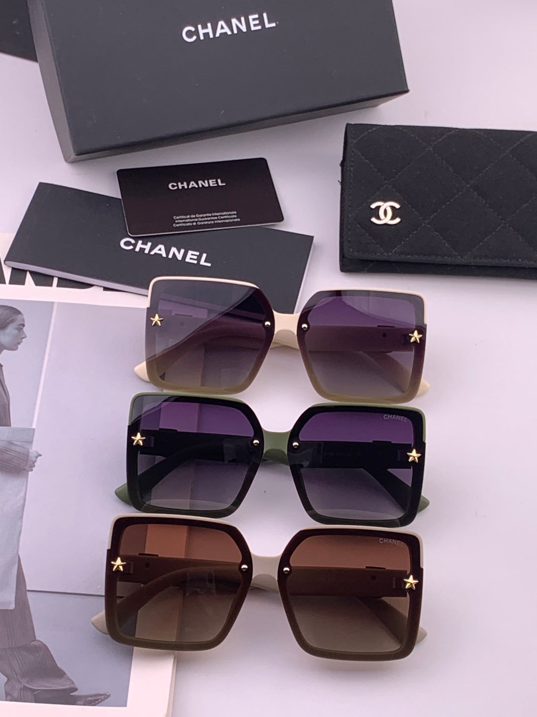 Chanel CH9519 Polarized Square Brown Lens Sunglasses for Women - 465169 - detail image 7