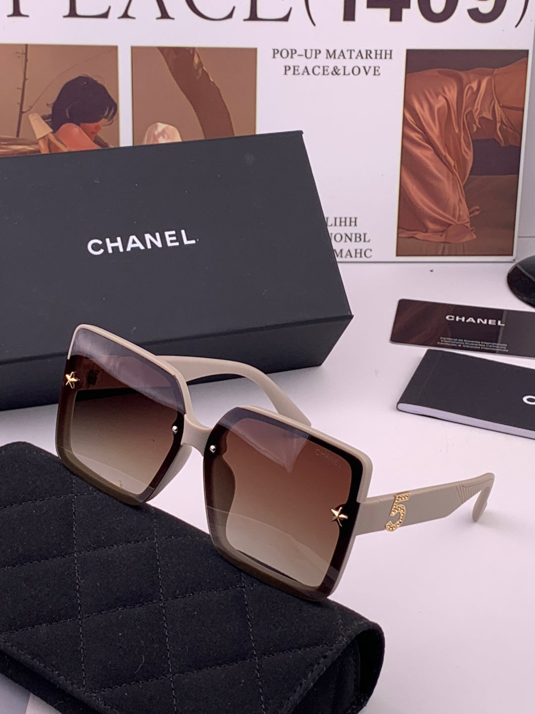 Chanel CH9519 Polarized Square Brown Lens Sunglasses for Women - 465169 - detail image 2