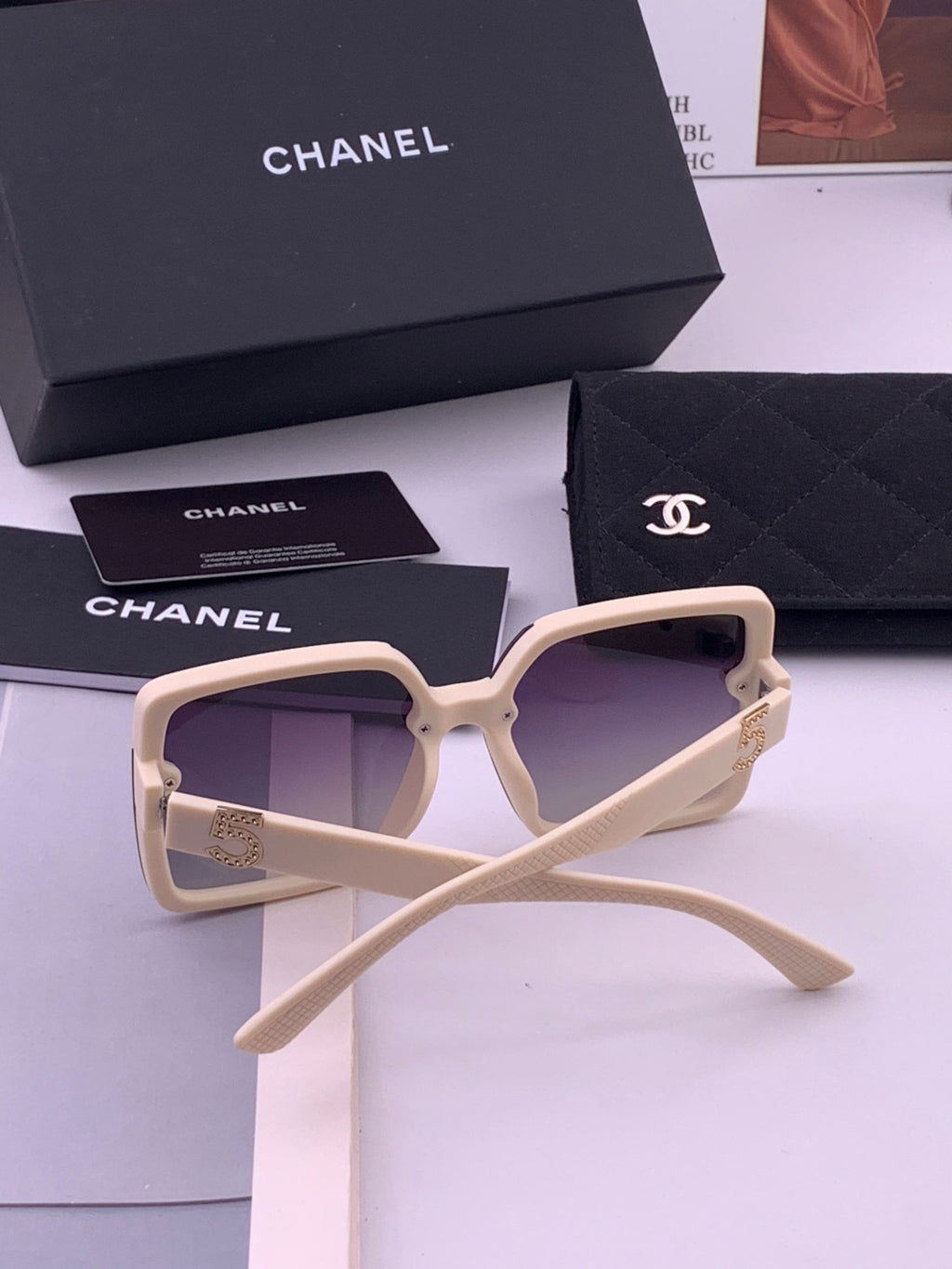 Chanel CH9519 Polarized Square Black Lens Sunglasses for Women - 465170 - detail image 6