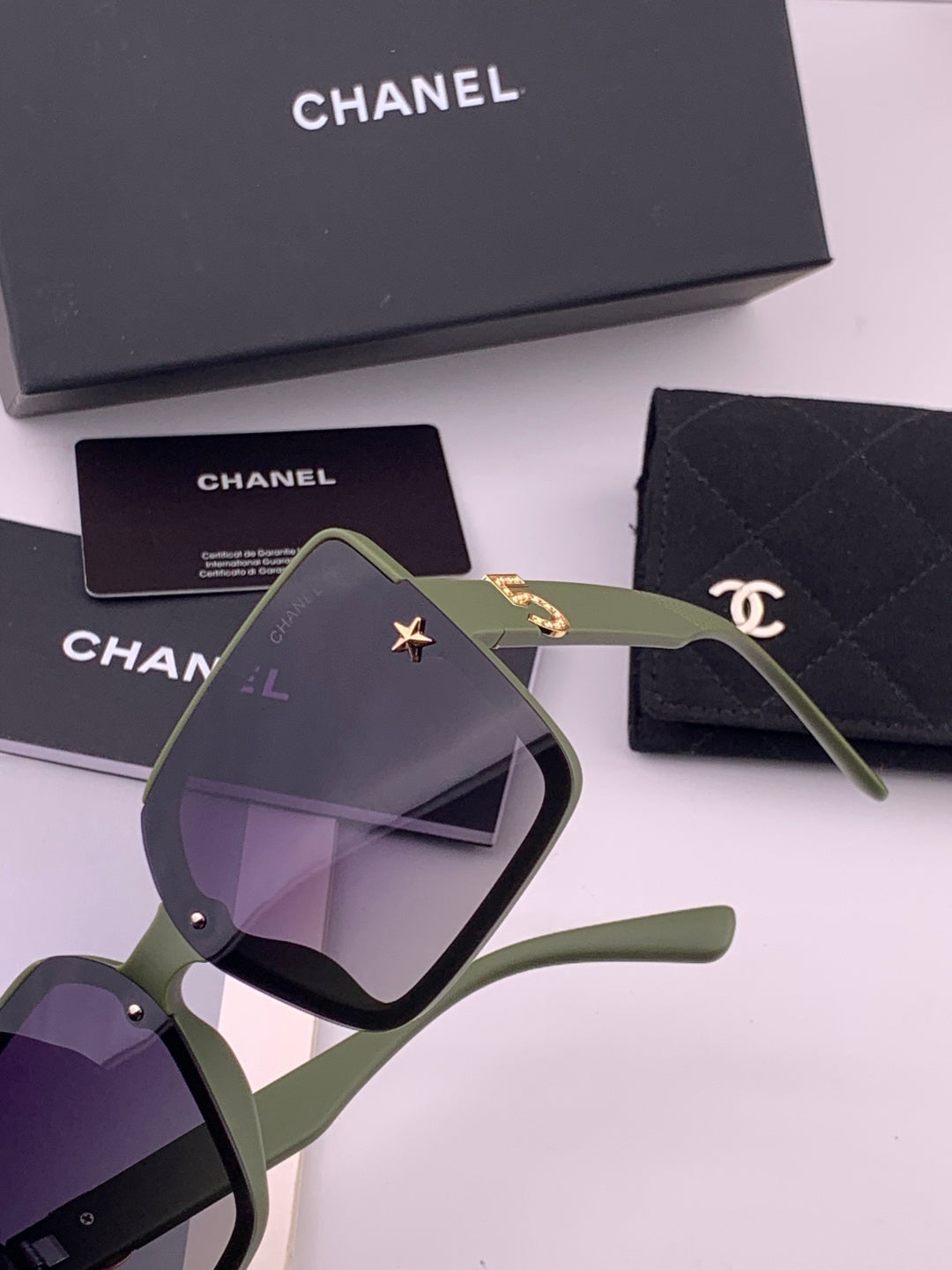 Chanel CH9519 Polarized Square Brown Lens Sunglasses for Women - detail image 3