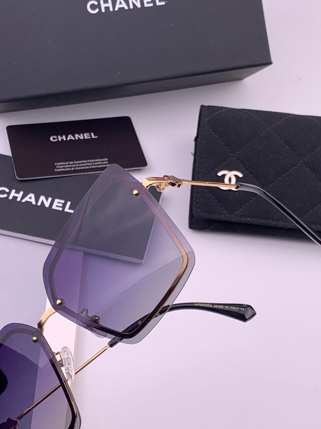 Chanel CH8791 Lightweight Rimless Gold Lens Sunglasses for Women - 465174 - detail image 3