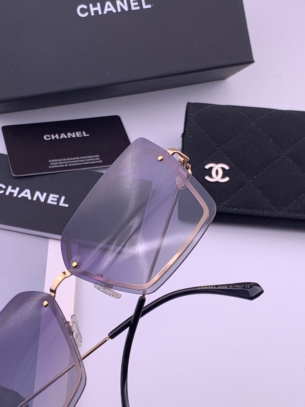 Chanel CH8791 Lightweight Rimless Gold Lens Sunglasses for Women - 465174 - detail image 4
