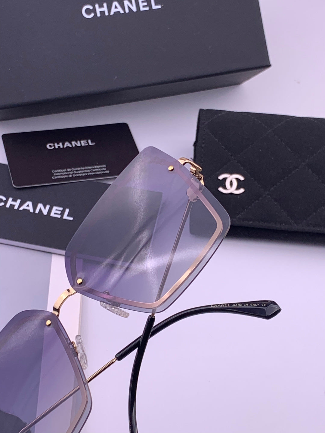 Chanel CH8791 Lightweight Rimless Gold Lens Sunglasses for Women - 465174 - detail image 4