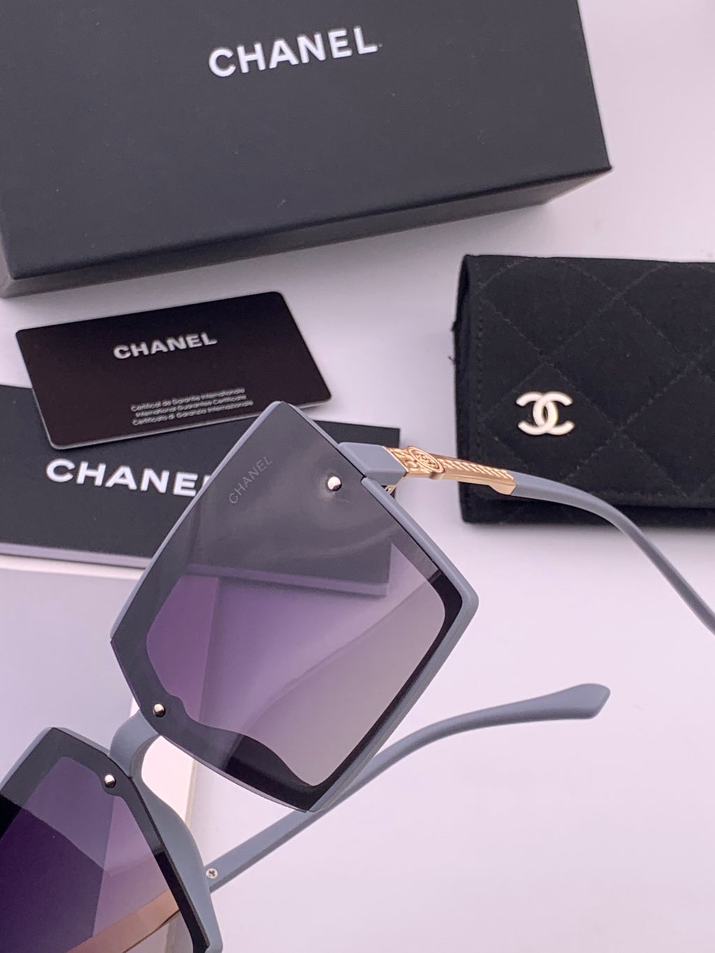 Chanel CH6711 Polarized Square Gold Lens Sunglasses for Women - 465178 - detail image 3
