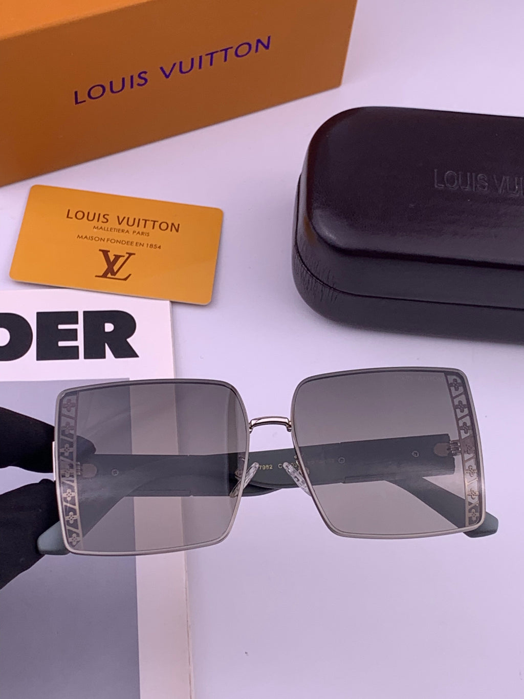 Louis Vuitton L2798 Polarized Square Gray Lens Sunglasses for Men & Women